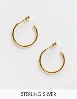 Astrid & Miyu - Créoles épaisses en argent massif plaqué or | ASOS