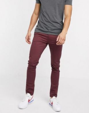 Topman - Pantalon chino - Bordeaux | ASOS