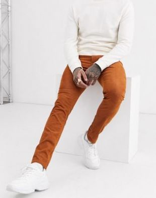Topman - Pantalon skinny en velours côtelé - Rouille | ASOS