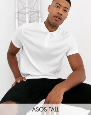 ASOS DESIGN Tall - Polo en jersey biologique - Blanc | ASOS