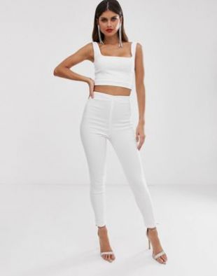 Vesper - Pantalon ajusté d'ensemble - Blanc | ASOS