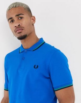 Fred Perry - Polo à double liseré - Bleu | ASOS