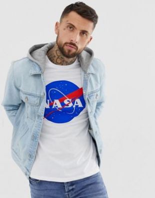 ASOS DESIGN denim jacket with jersey hood in light wash | ASOS