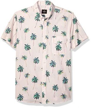 Rip Curl Herren Torrey Short Sleeve Shirt Button Down Hemd, Rose, Groß