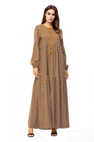 Brown Printed Maxi Dress