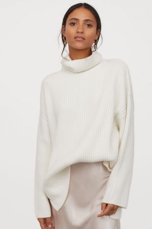 Ribbed Jumper Sweater  White