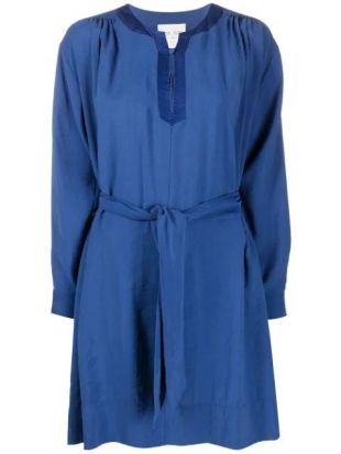 robe-chemise Courte à Taille Nouée