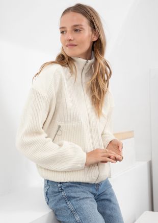 Wool Blend Zip Sweater
