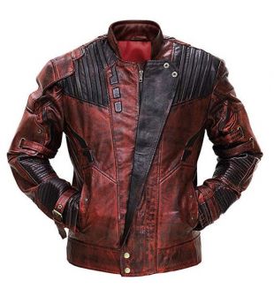 Hommes Hand Made Guardian of the Galaxy Movie Genuine Lamb Skin Distressed Leather Jacket