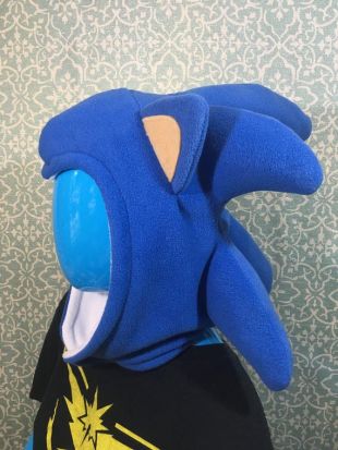 Sonic the Hedgehog Inspired Hood - Handmade Fleece Hat -  Made to Order