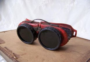 Vintage Welding Goggles.Vintage Red Goggles.Jackson Produits Usa. Lunettes de soudure vintage.Vintage Soudeur Goggles.Vintage Lunettes industrielles
