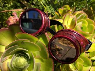 Octopunx vieilli sang éclat rouge à la main peint Mix et match lunettes steampunk votre choix de lentilles