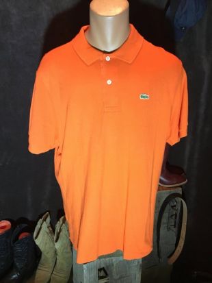 polo orange Vintage Lacoste 90's taille 6 chemise à manches courtes