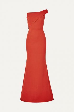 Roland Mouret - Lockton one-shoulder wool-crepe gown