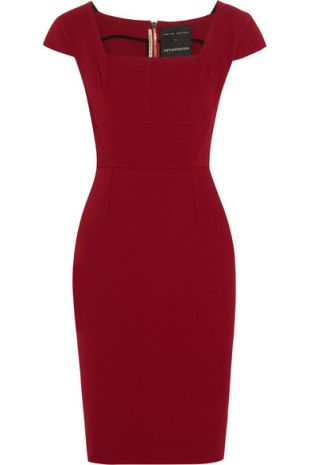 Red Stretch Crepe Dress