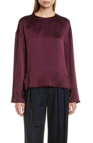 Burgundy Silk Blouse