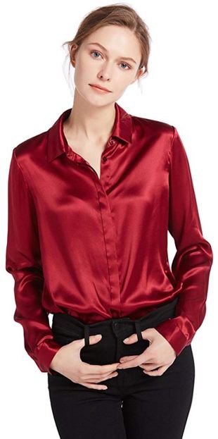 Silk Blouse Long Sleeve Lady Shirt