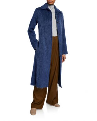 Belted Wool-Blend Slim Coat