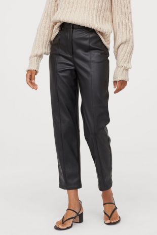 H&M - Leather Trousers Black