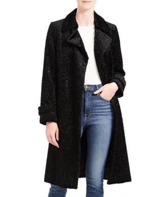 Trench Coat In Faux Astrakhan