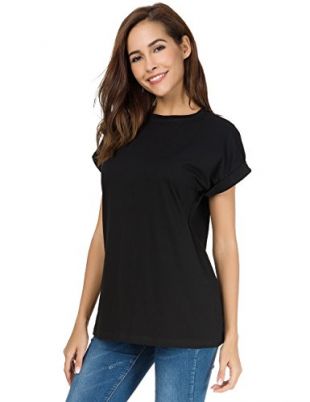 lusmay - Short Sleeve Fitting T-Shirts Black