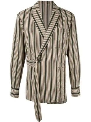 Striped Double-breasted Blazer
