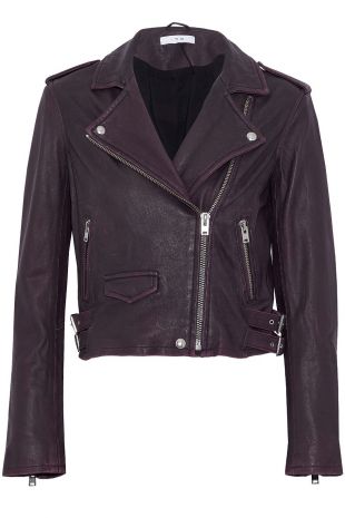 IRO - Plum Ashville leather biker jacket