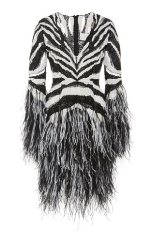 Cutout Fringed Zebra Print Dress