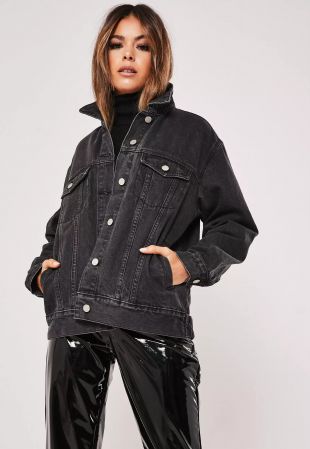 Missguided - Denim Jacket Black