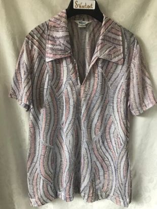 Mister Remo de chemise Polyester unisexe de la Californie des années 70 avec col