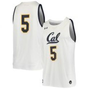 #5 Cal Bears Under Armour College Replica Basketball Jersey - White
