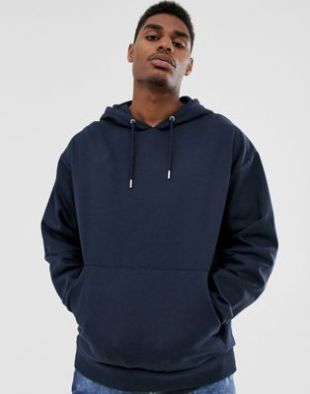 ASOS DESIGN - Hoodie oversize en tissu biologique - Bleu marine