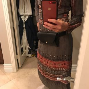 Black Leather Belt Bag