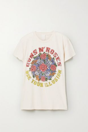 - T-shirt en jersey de coton imprimé effet vieilli Guns N' Roses