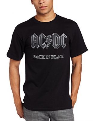 Impact Men's AC/DC Back In Black Short Sleeve T-Shirt,Black,Large