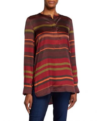 Prisha Autumn Stripe Sheen Cloth Blouse