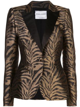 Zebra Pattern Fitted Blazer