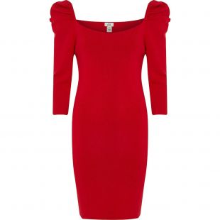 Red Puff Sleeve Dress