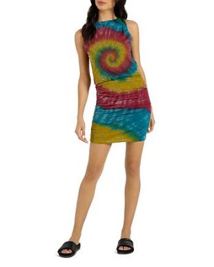 Majorca Ruched Tie-Dye Tank Dress