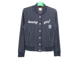 Tommy Hilfiger Veste Femme Taille XS Tommy Girl Bomber Jacket Designer Casual Stripe Varsity Coach Jacket