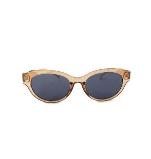 90's Vintage Retro Cateye  Round Oval  Sunglasses  Amber lucite Transparent Frame