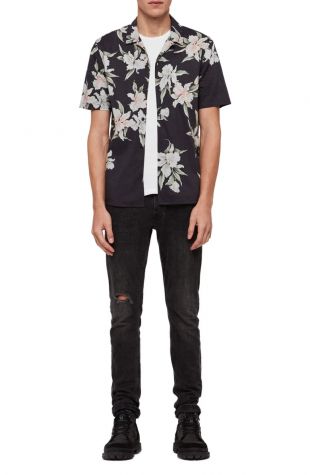 Layback Print Slim Fit Camp Shirt