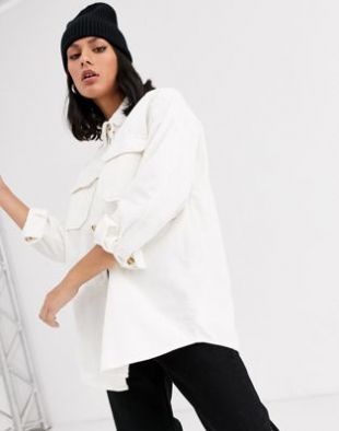 Cor­duroy Shirt White