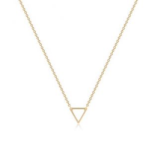 Tiny Gold Triangle Necklace,Delicate Simple Geometric Open Triangle Necklaces