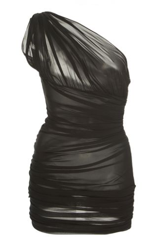One-Shoulder Ruched Chiffon Dress