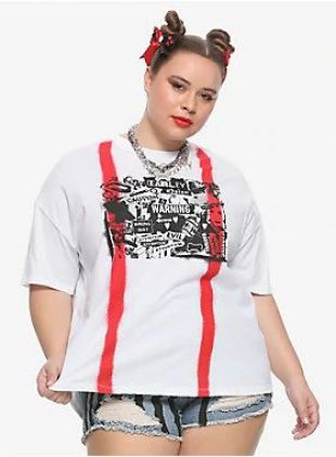 Her Universe DC Comics Birds Of Prey Harley Quinn Art Cosplay Girls T-Shirt Plus Size