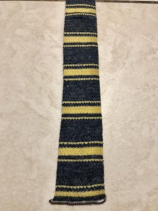 années 1930 des années 40 gris et jaune laine mohair rayé tricot cravate Ivy League trad