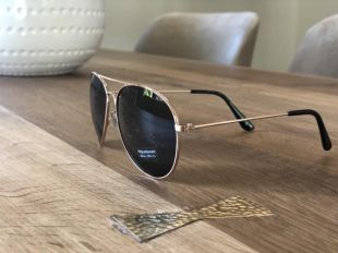 Lunettes de soleil aviateur - jante or & noirs lentilles de mariage