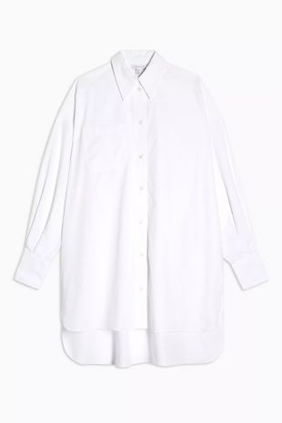 Topshop - White Oversized Poplin Shirt