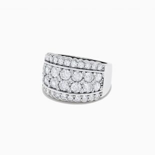 White Gold Diamond Wide Band Ring